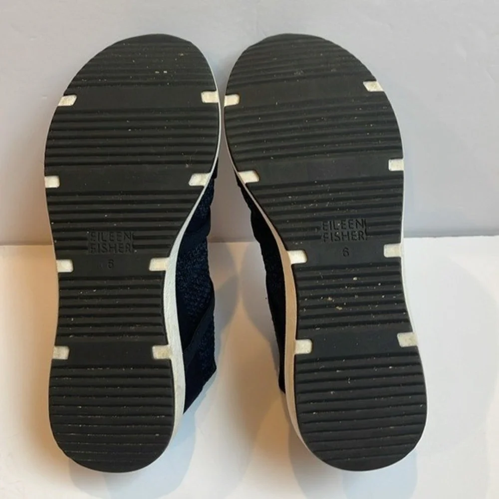 Eileen Fisher Xanady Blue‎ Black Knit Sneakers 6